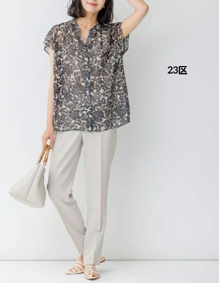 ◇aki様・専用◇23区 ボタニカルプリント スキッパー ブラウス 38