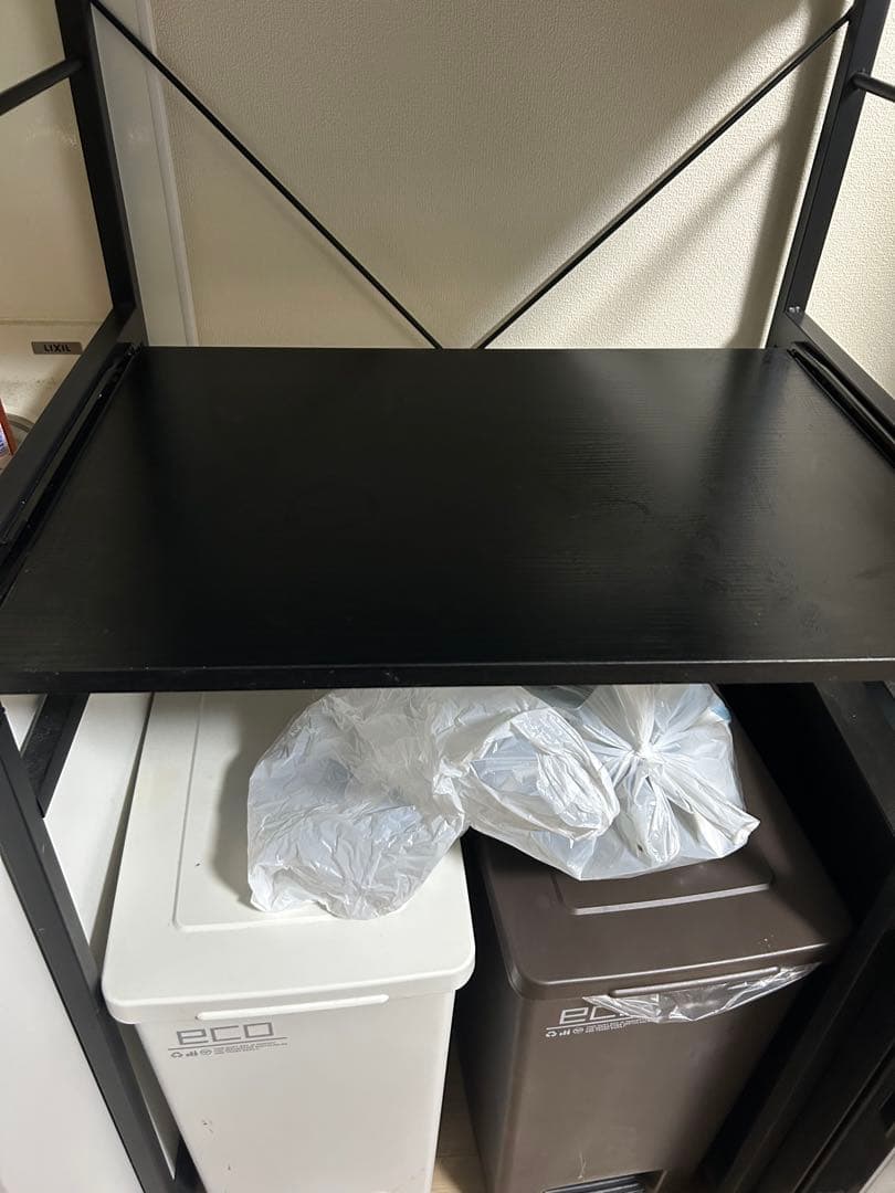 （送料込）キッチンオープンシェルフ（黒・メタル製）