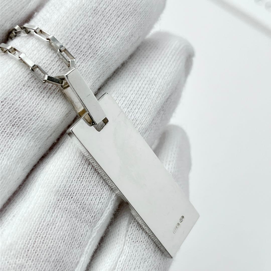 グッチ GUCCI 925 ネックレス シルバー Gロゴ プレート Y733