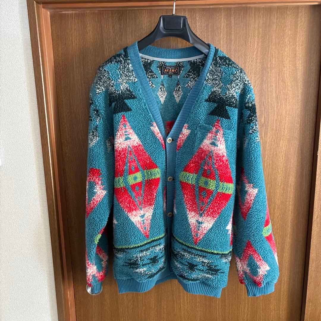 ビームスプラス　ボアカーディガン　XL
