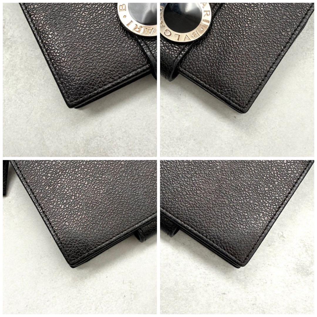 ✨美品✨ブルガリ 二つ折り財布 ロゴクリップ ブラック×レッド バイカラー