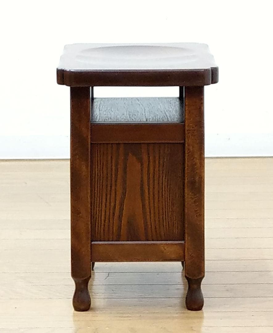 美品 吉田璋也デザイン 鳥取民芸木工 木製 欅(ケヤキ) 無垢 引出付スツール