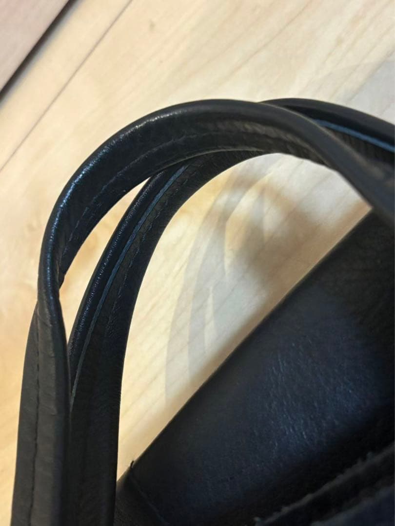 OUR 2WAYフィットトートバッグ レザー 本革ブラッ【定価2.8万】