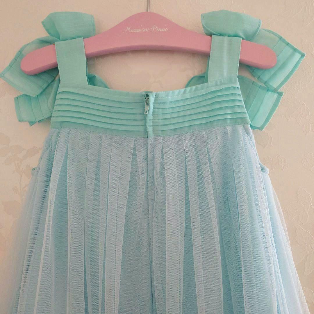 メゾピアノ　紫陽花刺繍ドレス　ワンピース　チュール　ミント　フォーマル　130