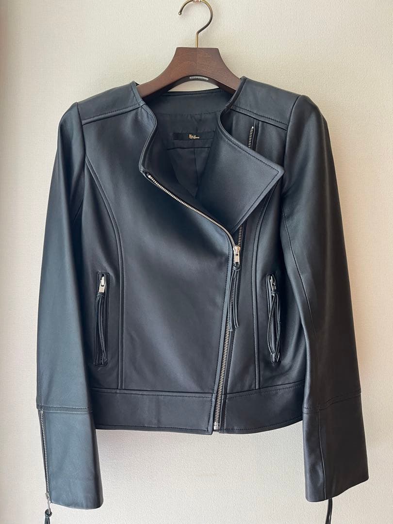 羊革 革ジャン(黒) Sサイズ