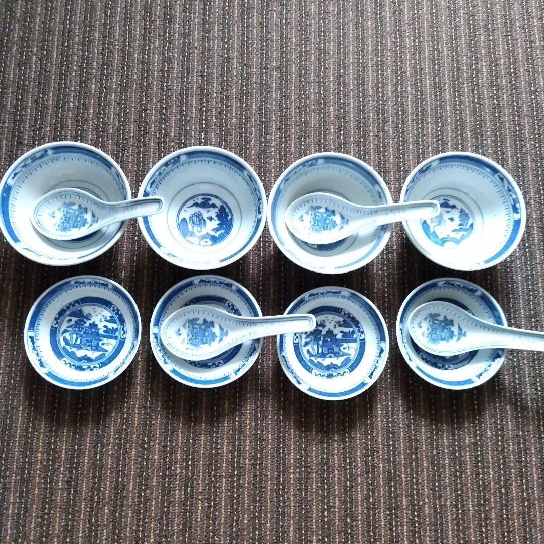 【デッドストック】1960年代　中国景徳鎮　人民瓷廠　山水画　１２点セット