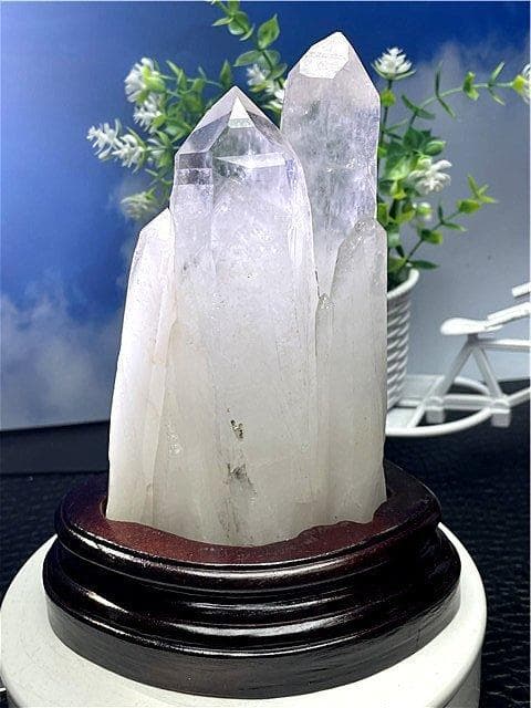 超強いパワーヒマラヤ産(藍針入り)天然水晶クラスターB89B6/330B48C