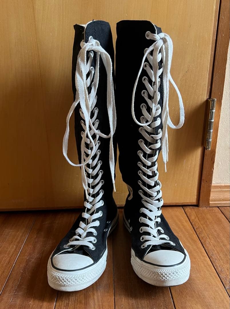 ALL STAR XX-HIGH ロングスニーカー ジッパー付き 24cm 黒