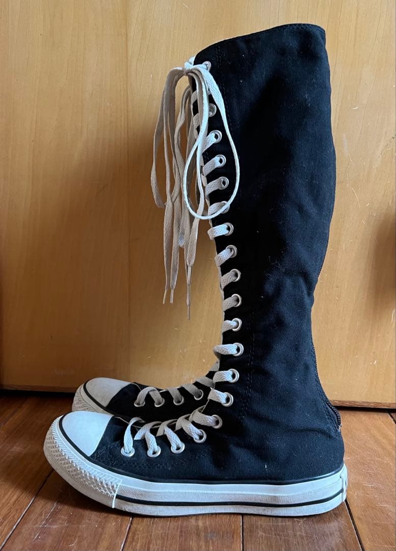 ALL STAR XX-HIGH ロングスニーカー ジッパー付き 24cm 黒