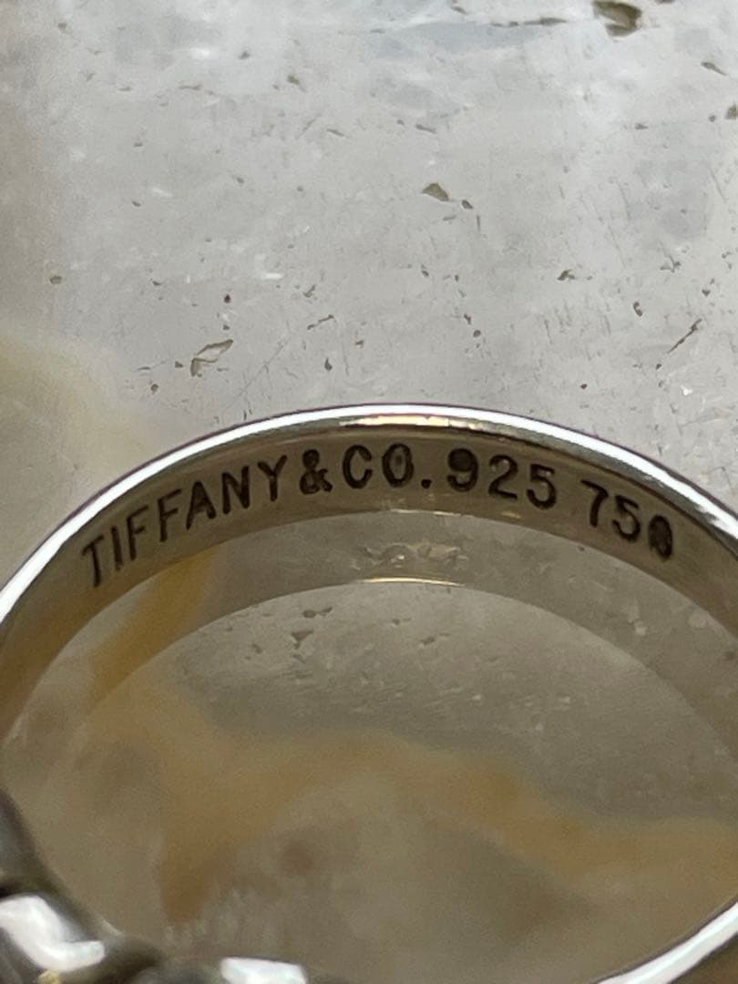 TIFFANY&CO. ティファニー　ラブノットリング 750 シルバー　金