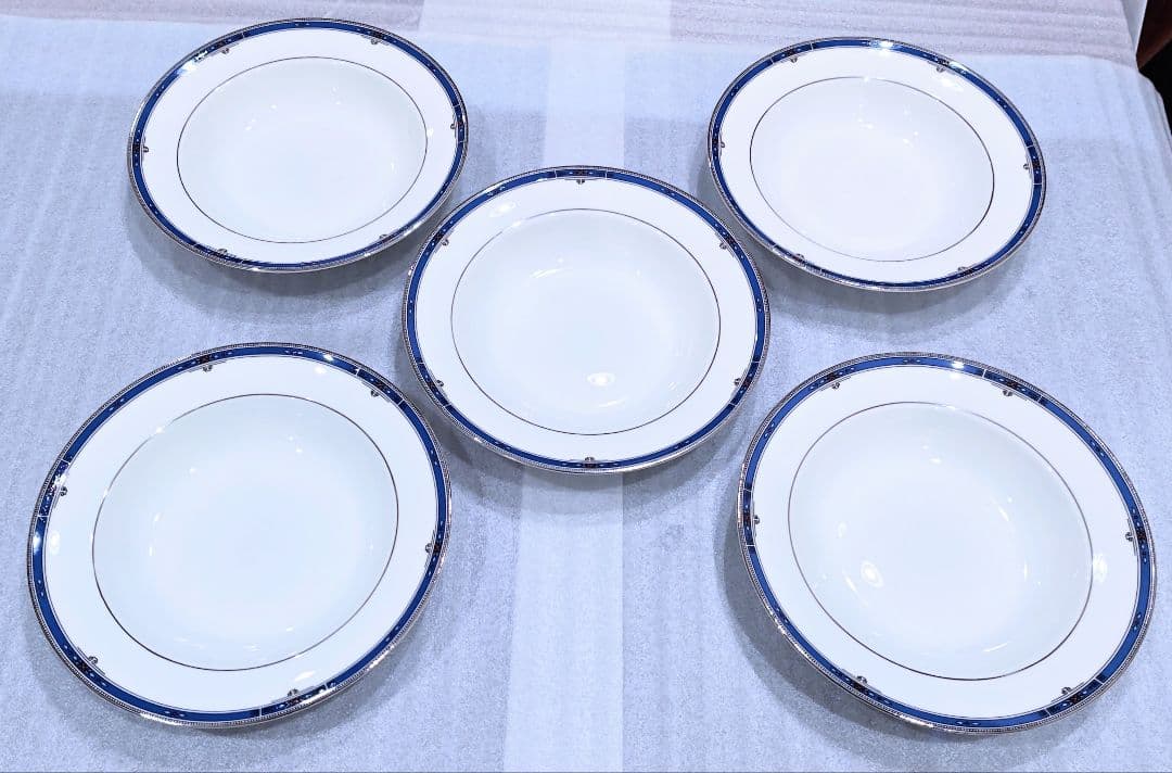  ウェッジウッド キングスブリッジ 黒壺 カップ プレート 青