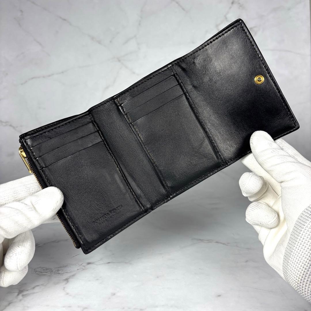 BOTTEGA VENETA ブラック 3つ折り 財布 カセット