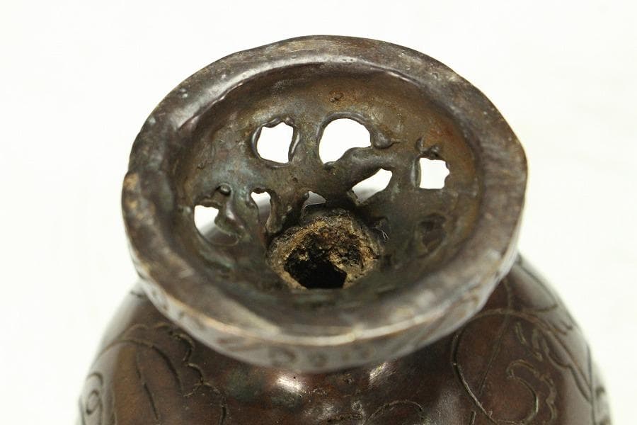 仏教美術 古銅 博山炉 香炉(K-LC973)