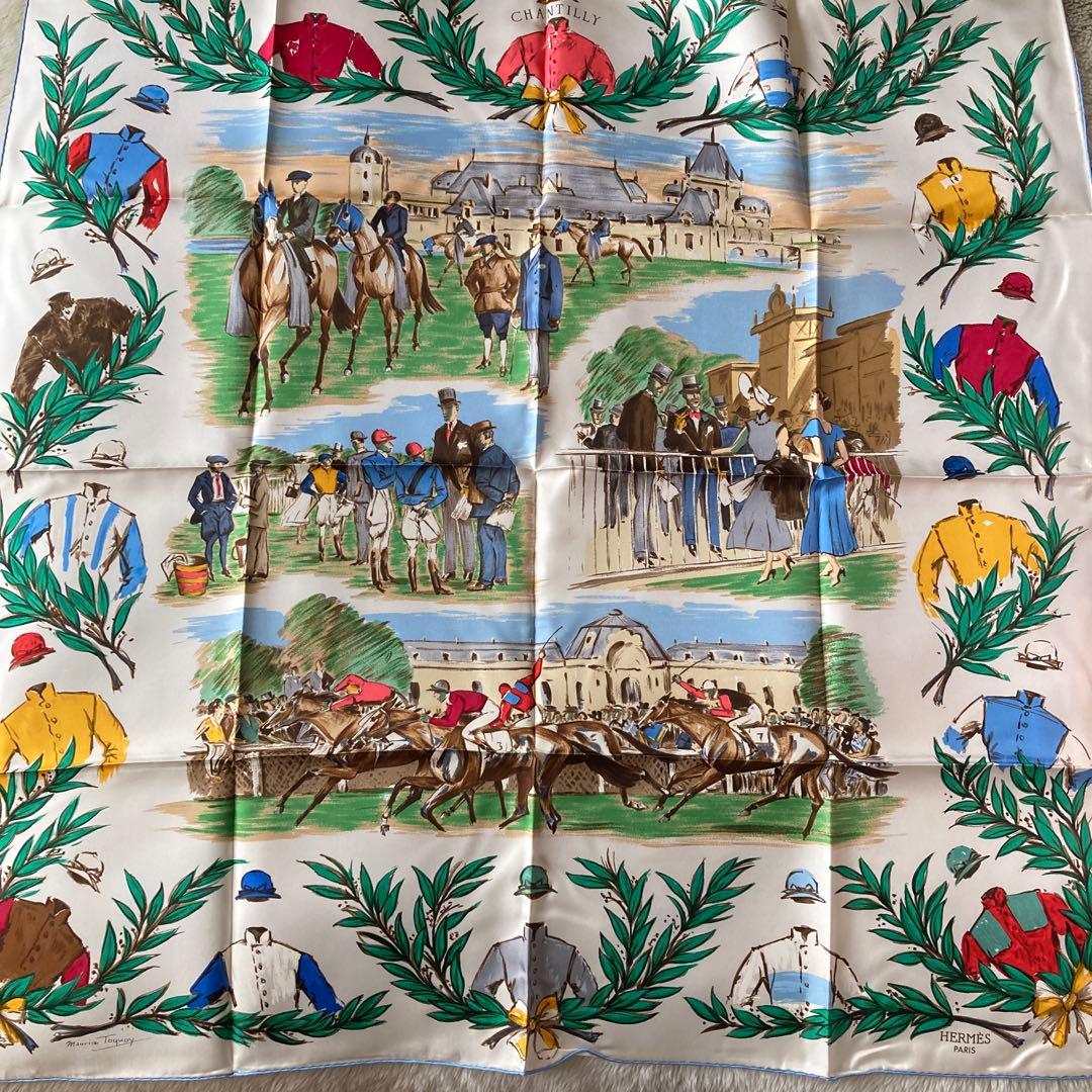 2026年午年　エルメス カレ90 CHANTILLY 競馬場 シルク スカーフ