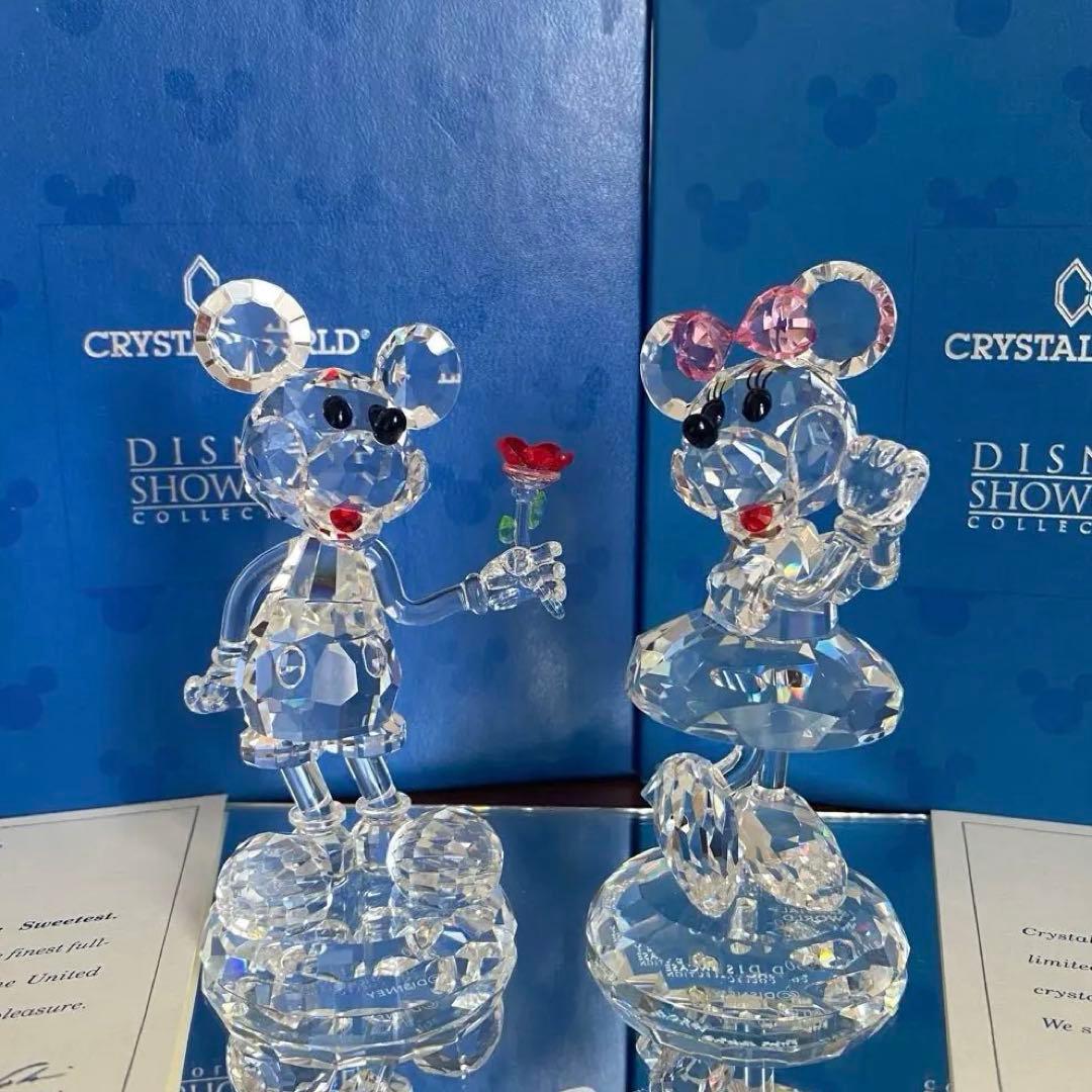 ディズニーショーケース クリスタルワールド ミッキー&ミニー 置物