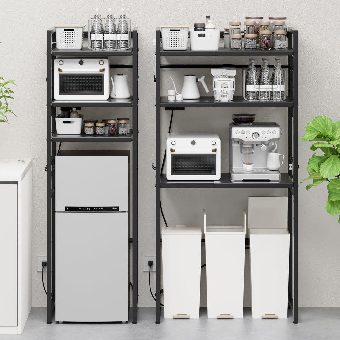 ★多機能★ ゴミ箱上ラック 冷蔵庫上ラック　伸縮キッチンラック