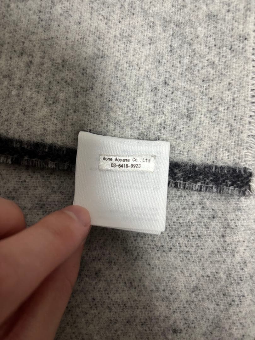 アクネ　ロゴマフラー　ダークグレー&ライトグレー　美品