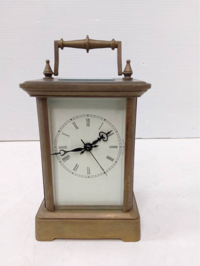 G1791 アンティーク キャリッジクロック 置時計 真鍮製 レトロ インテリア