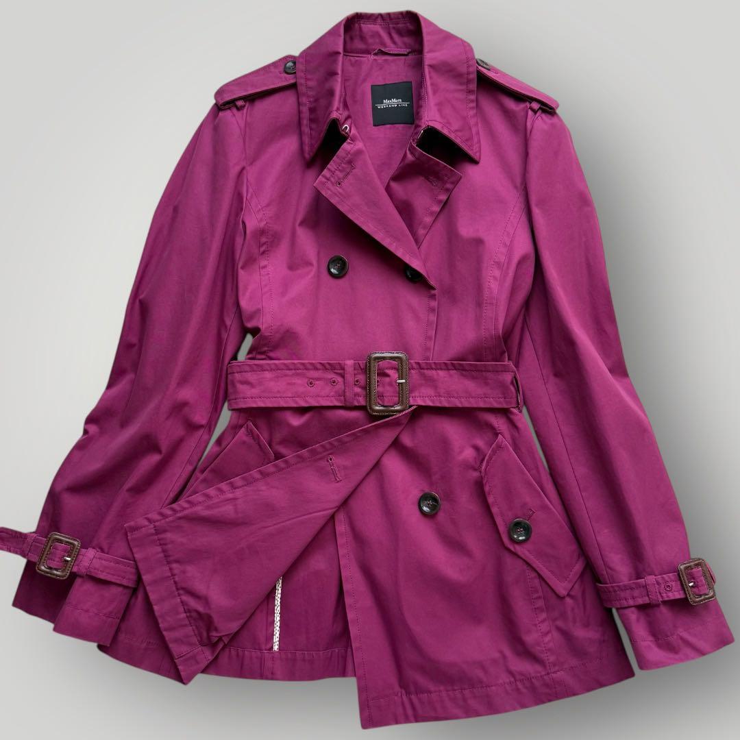 美品☆Max Mara ウィークエンド トレンチコート ショートコート ベルト