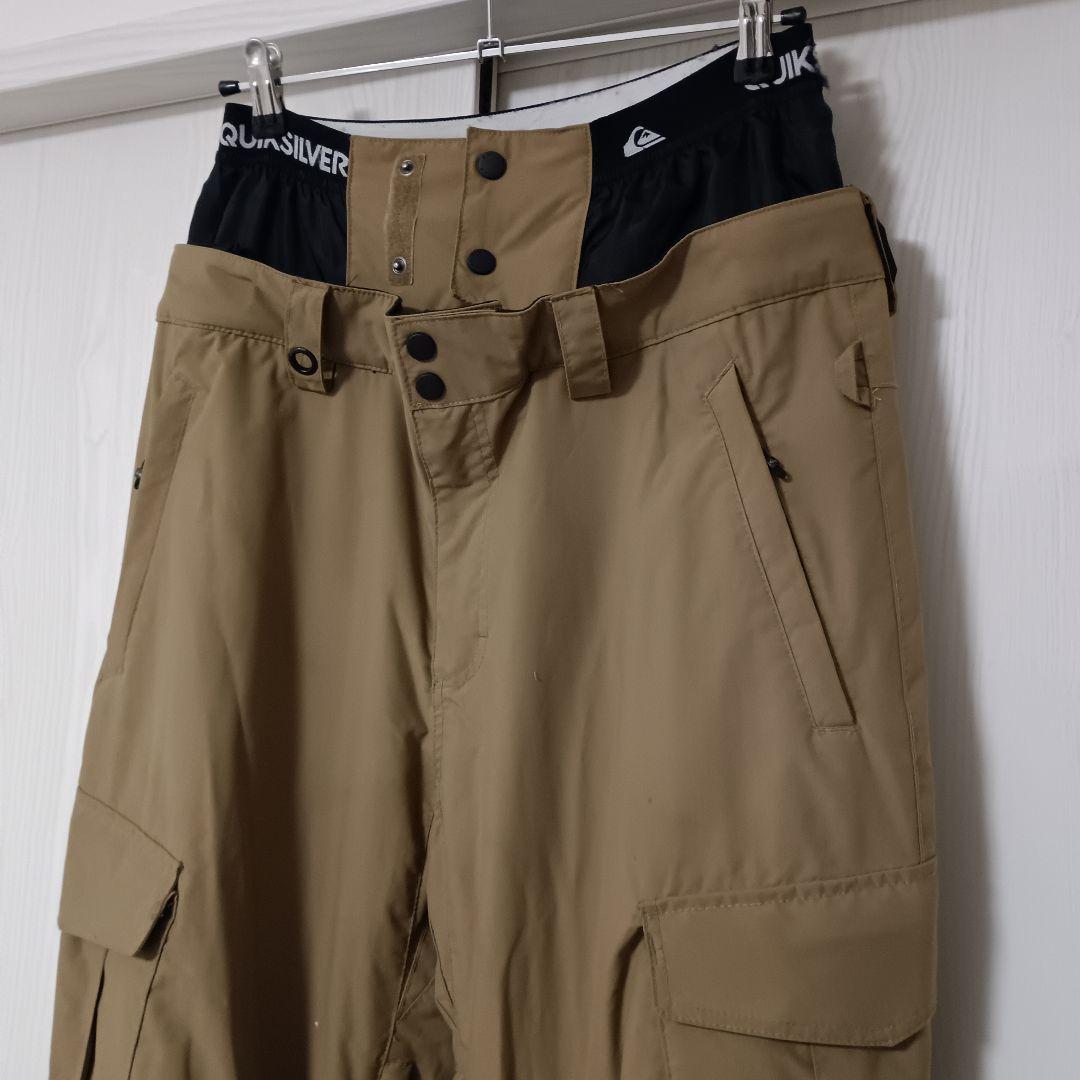 クイックシルバー　 ウェア　スノボー　上下セット　L　柄　ベージュ　白　黒