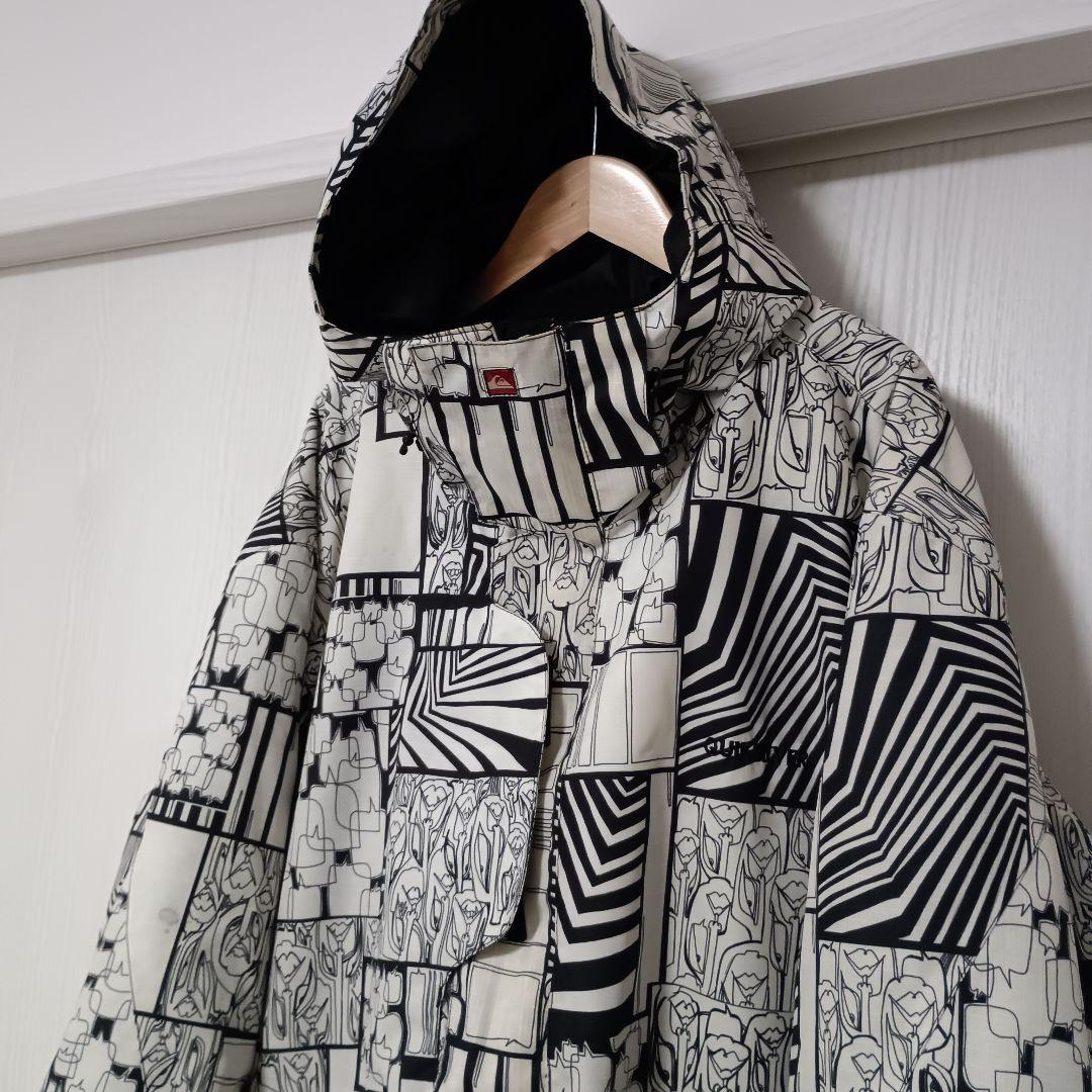 クイックシルバー　 ウェア　スノボー　上下セット　L　柄　ベージュ　白　黒