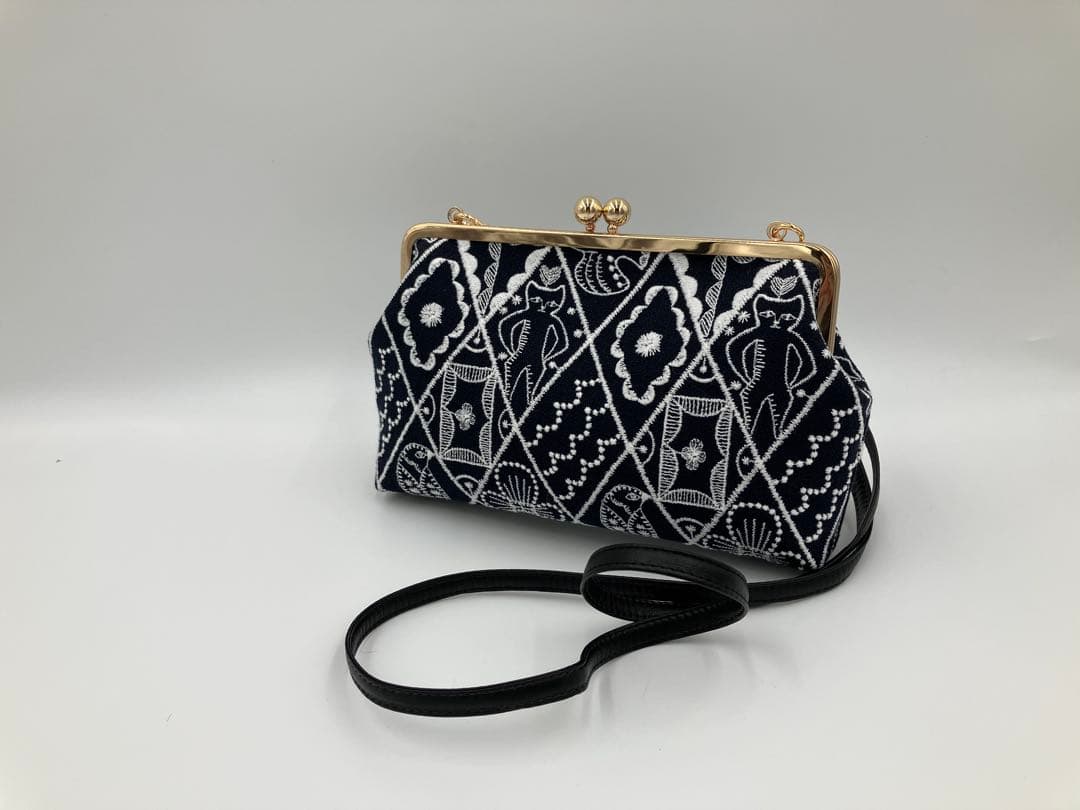 ミナペルホネン　symphony がま口ポシェット　シンフォニー　ネイビー