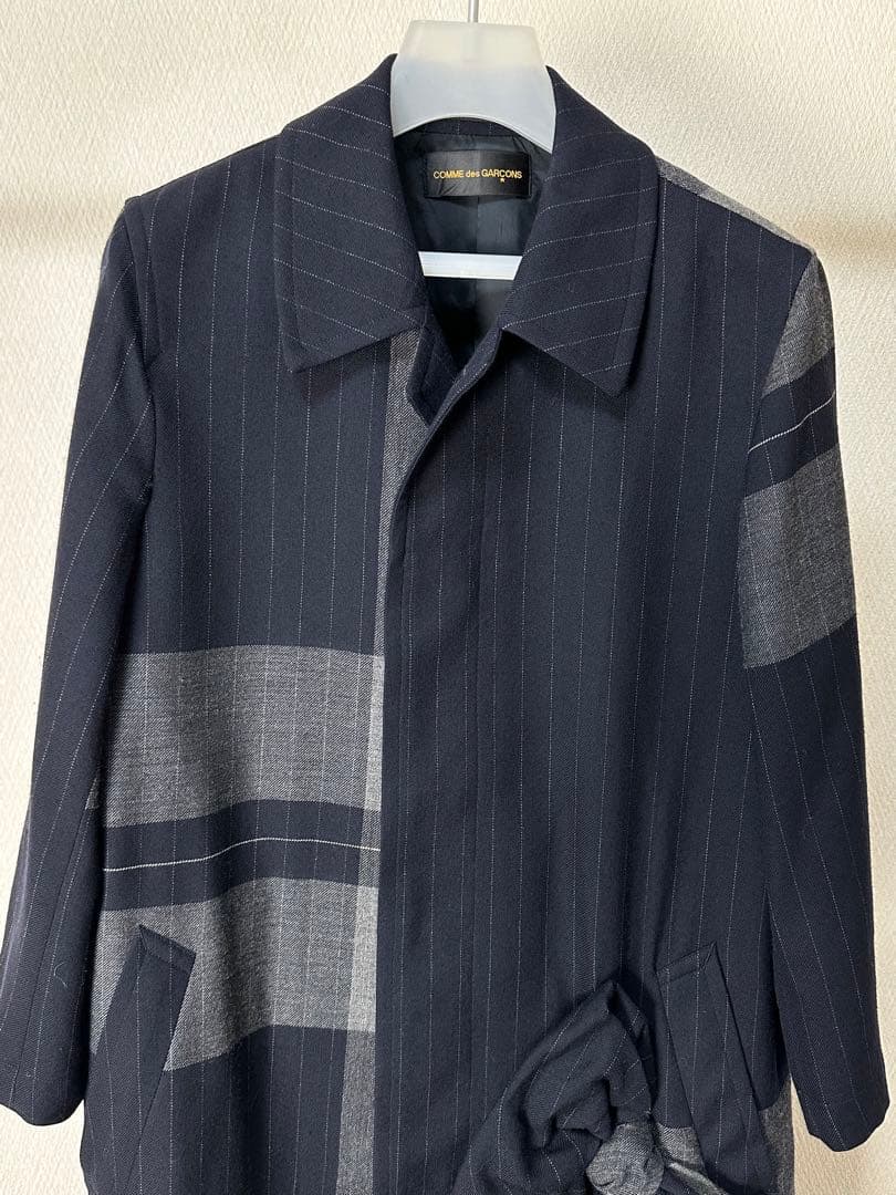 コムデギャルソン 03aw リボン装飾 切り替えステンカラーコート