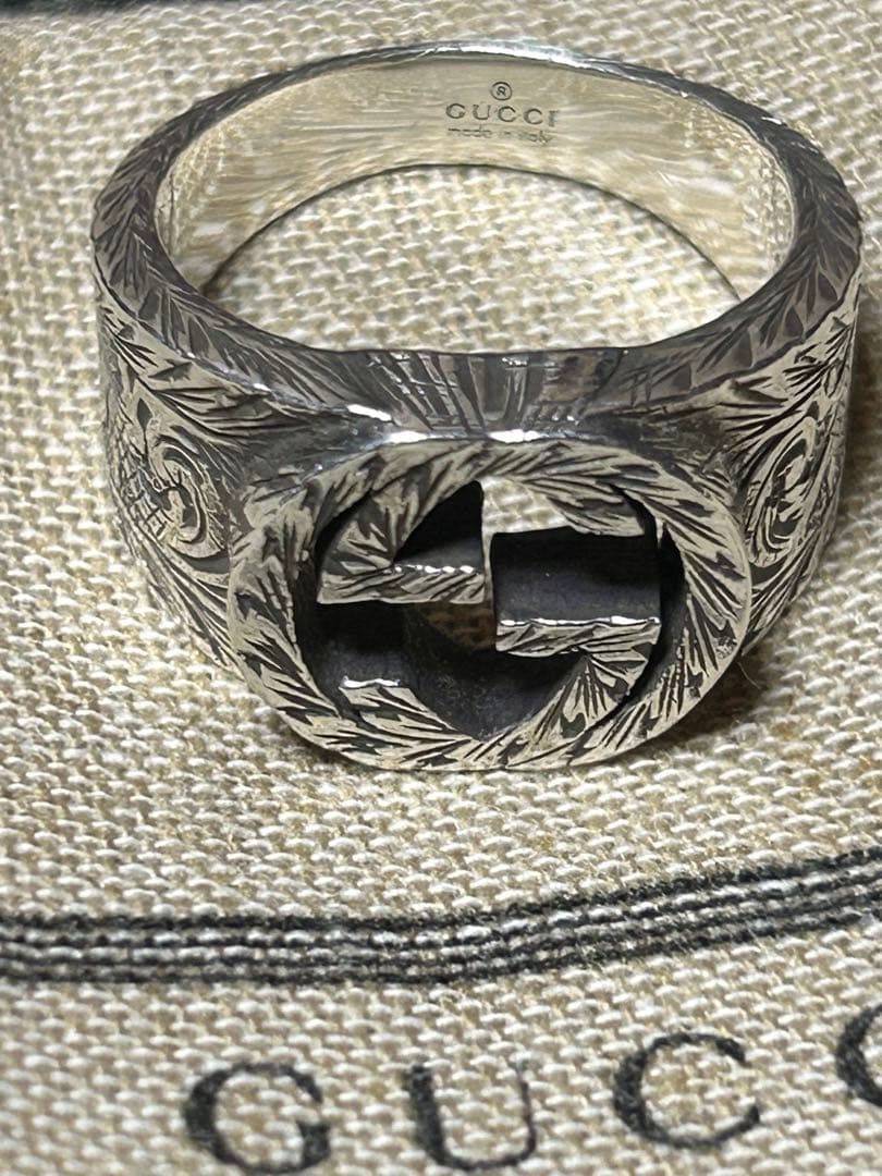 GUCCI グッチ　リング　インターロッキング　アラベスク　表記サイズ21号