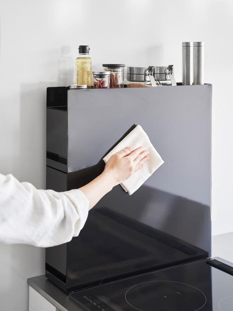 【新品・未使用】山崎実業 タワー Tower 隠せる調味料ラック2段ブラック 黒