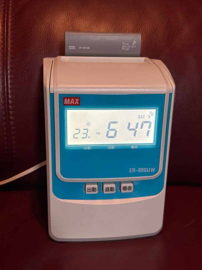 マックス 電子タイムレコーダー 電波時計付き ER-80SUW 動作確認済み