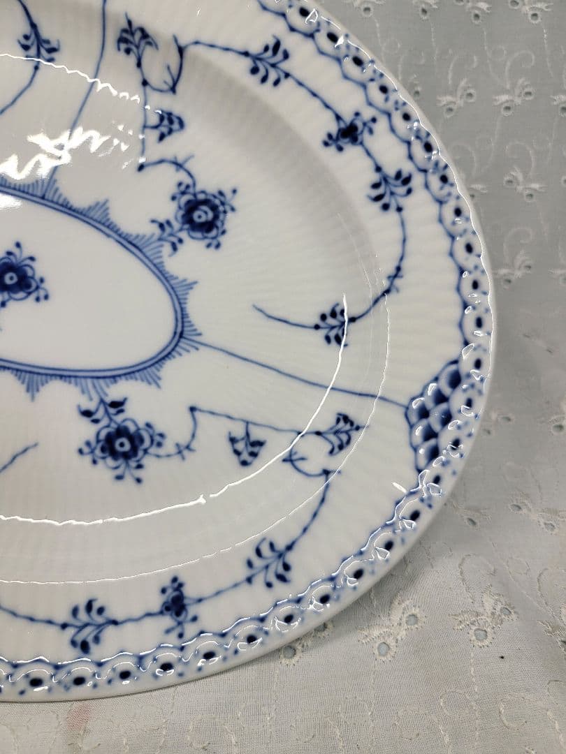 ロイヤルコペンハーゲン ブルーフルーテッド オーバルプレート 30 皿