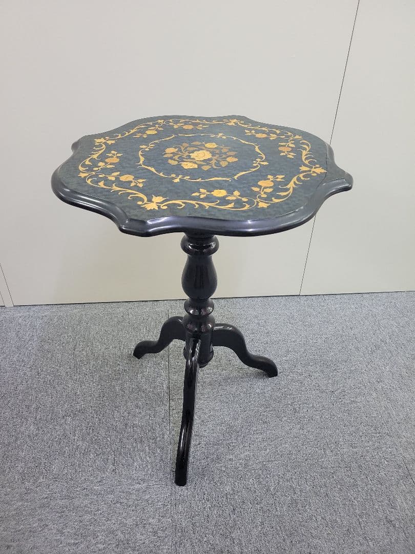 イタリア製　ドマン　ヴィンテージ　象嵌細工　木製テーブル