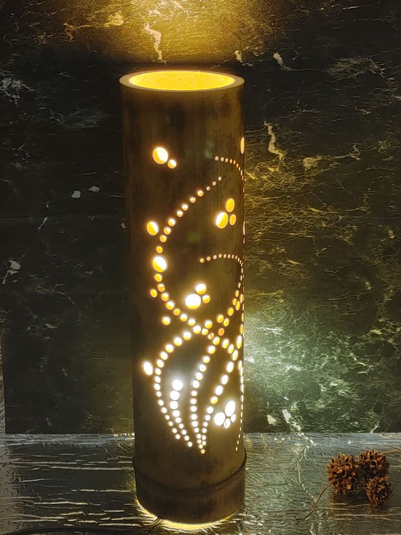 No.004t 竹灯り 和の心 ハンドメイド インテリア 竹灯籠