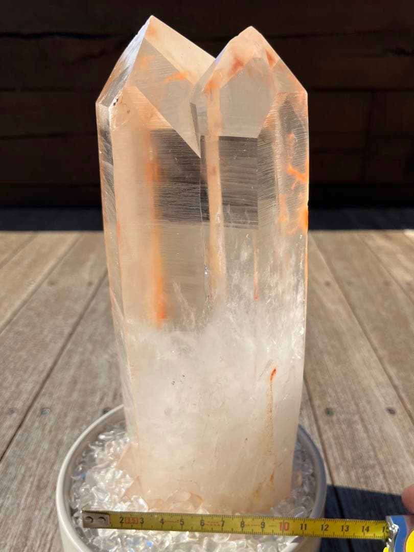 ブラジル産 レムリアン水晶 原石 約25cm ヘマタイト内包 大型