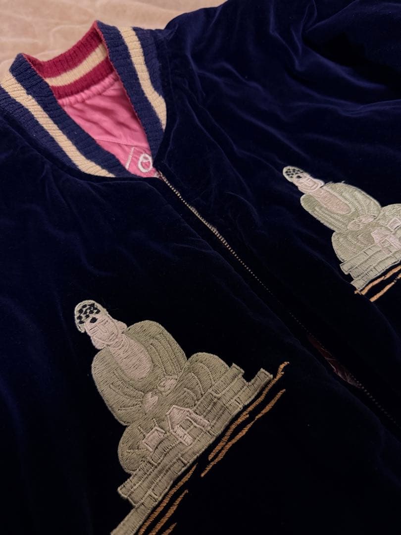 日本製 港商 テーラー東洋 ２面用 別珍 ブッダ 限定スカジャン vintage