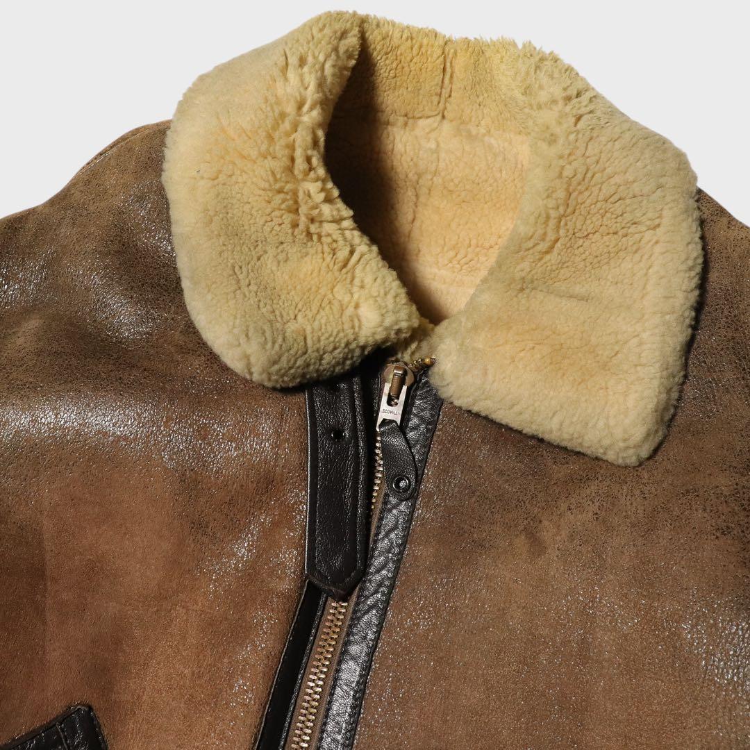 XL★80s★USA製★ゴールデンベア★B9 フライトジャケット★ムートン★40