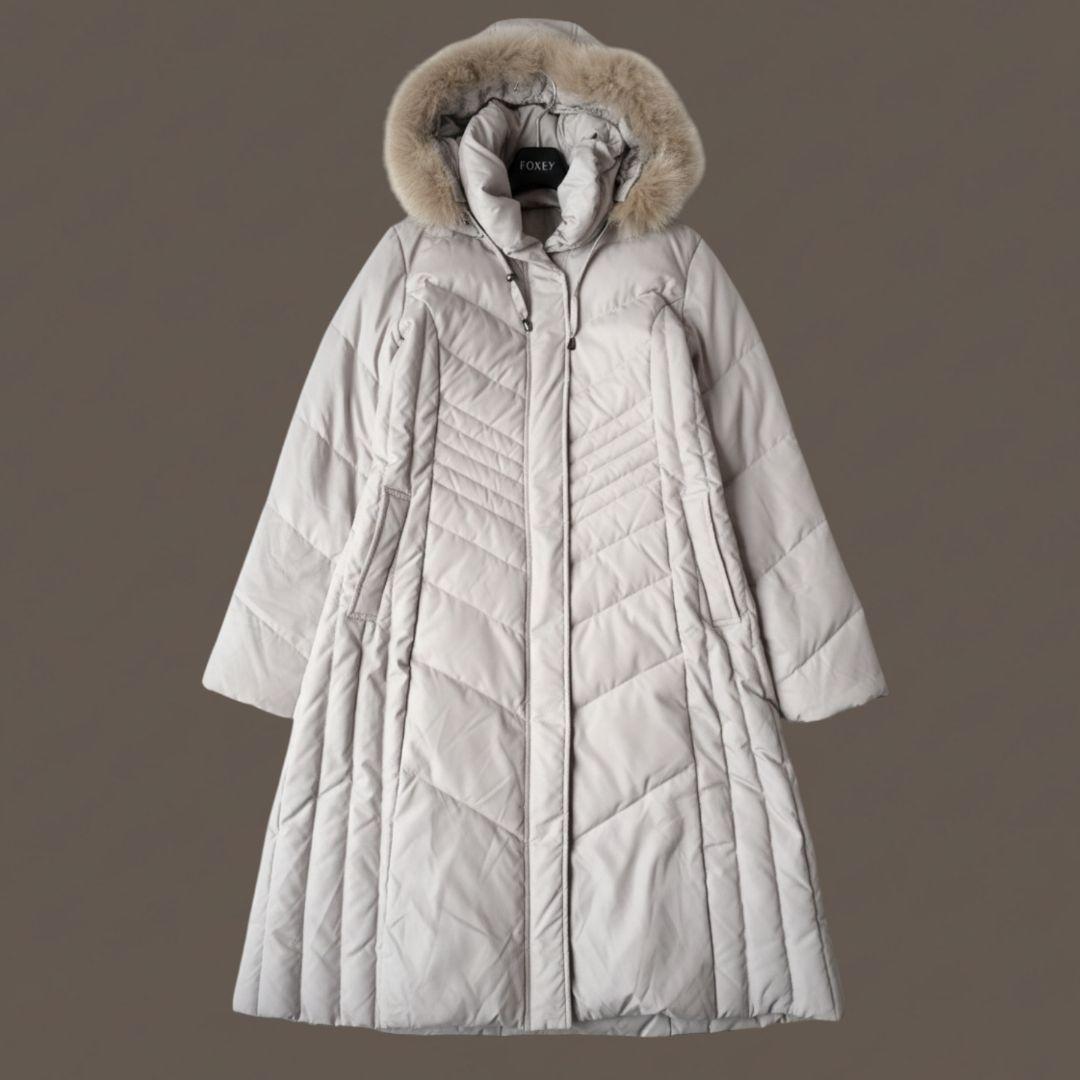 美品✨noa-ge ダウンロングコート ブルーフォックスファー ML相当
