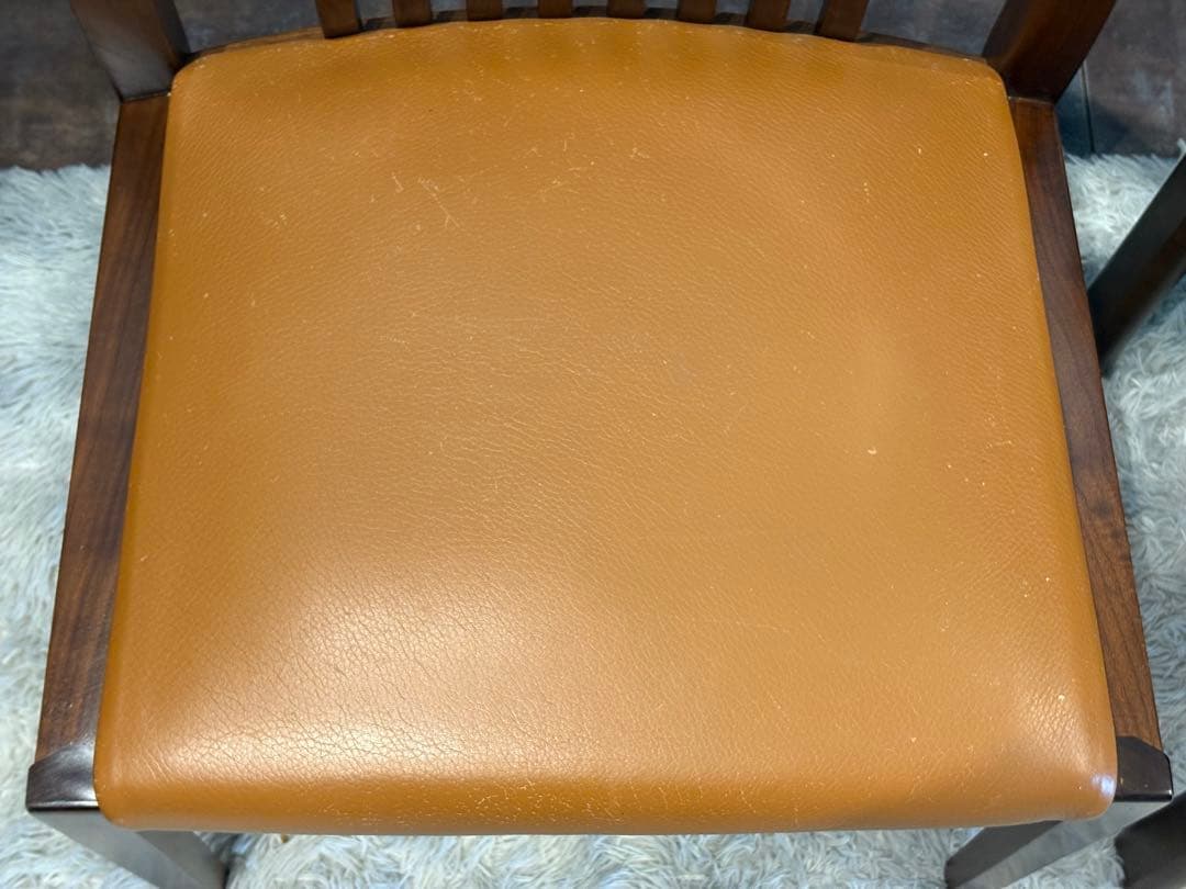 希少　飛騨産業　グリーンレザー　domani ドマーニ　スポークチェア　nG