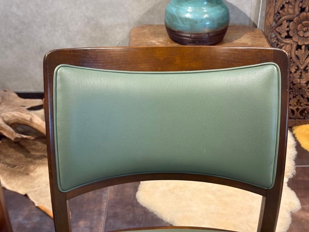 希少　飛騨産業　グリーンレザー　domani ドマーニ　スポークチェア　nG