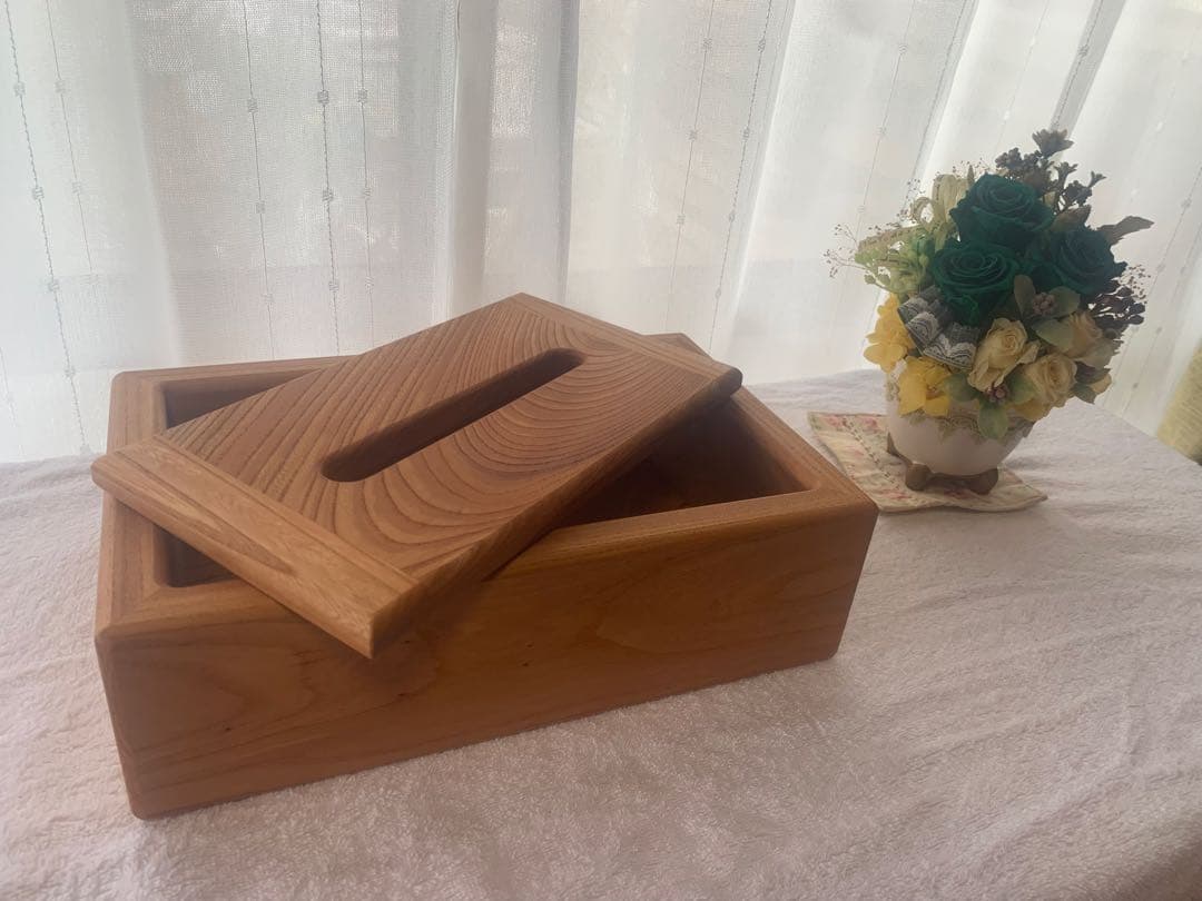 ☆ nn☆✨高級木材・欅✨木製ティッシュケース製作【MUKU】職人手作り