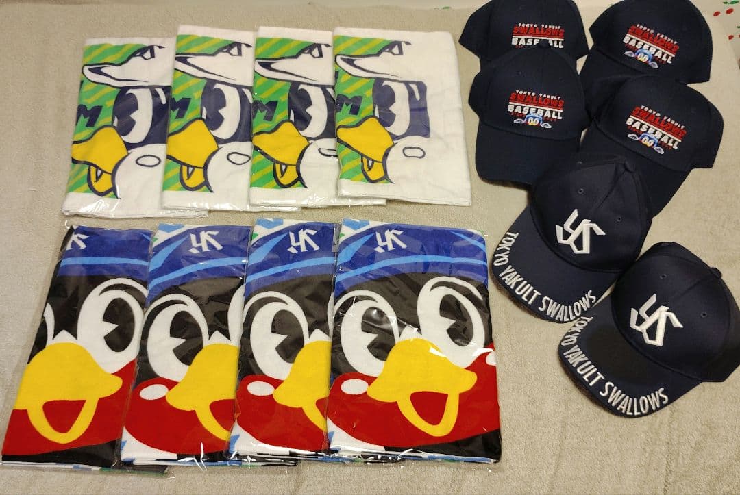 【 値下げ 】ヤクルトスワローズ キャップ 6個・タオル 8枚
