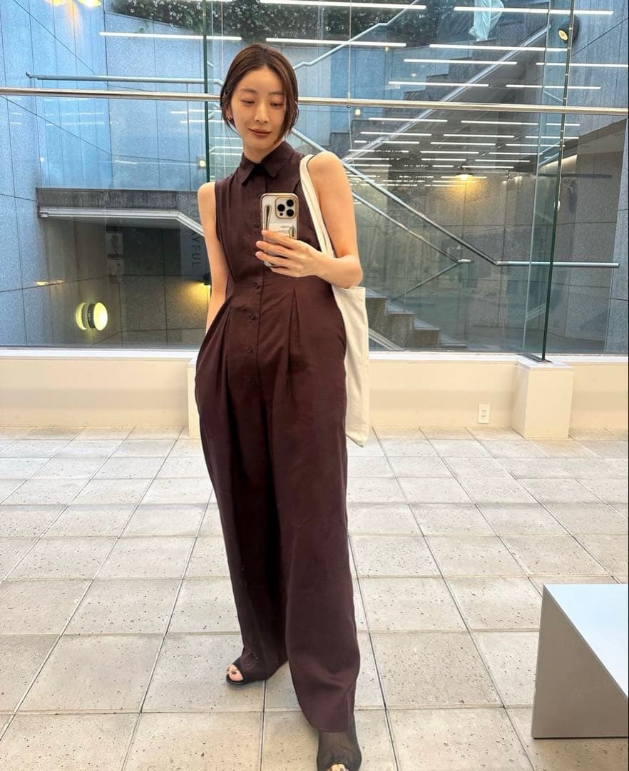 サロペット・オーバーオール・オールインワン Linen Sleeveless Combinaison todayful