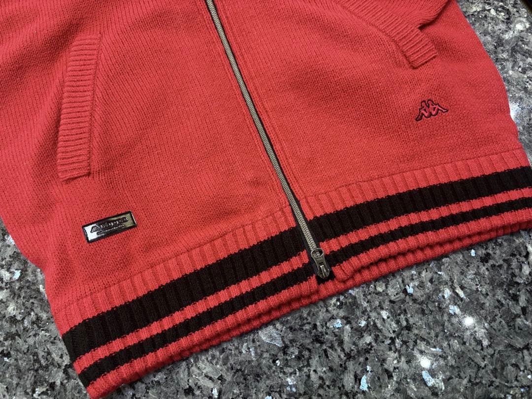 Kappa Italia ジップアップニットジャケット 赤黒LL 新品