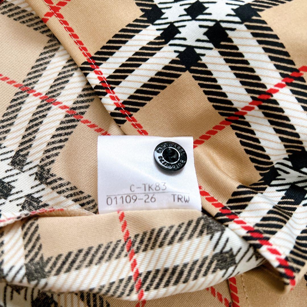 バーバリー ブルーレーベル　ノバチェック　ストレッチシャツ　ポリシャツ　38