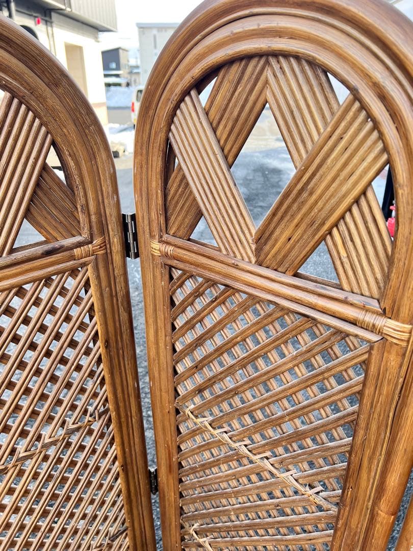 パーテーション ラタン パーティション 籐 衝立 おしゃれ 間仕切り 4連 和風