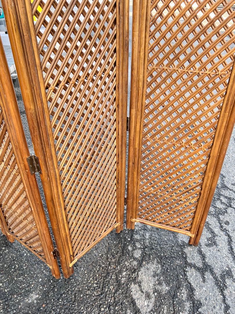 パーテーション ラタン パーティション 籐 衝立 おしゃれ 間仕切り 4連 和風