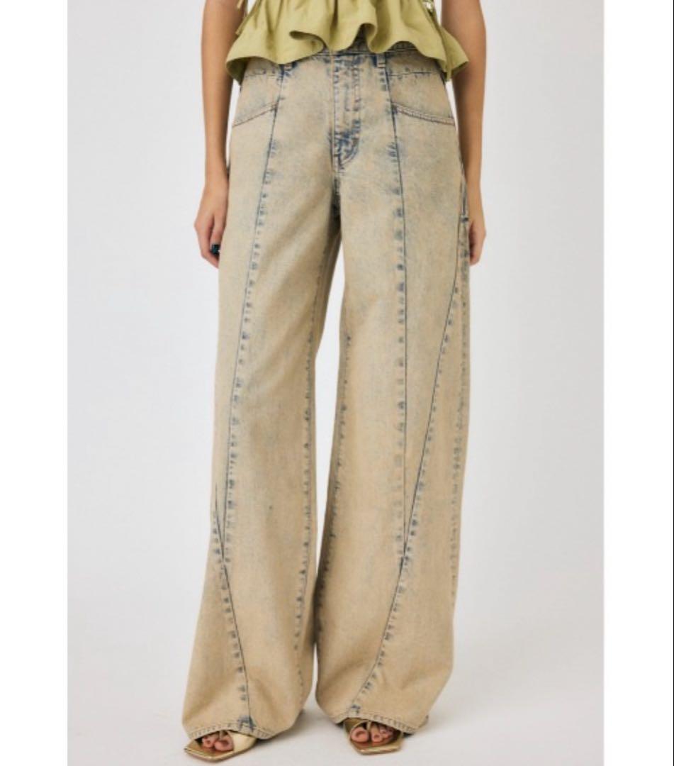 CURVED LINE CHEMICAL BAGGY moussy デニムパンツ