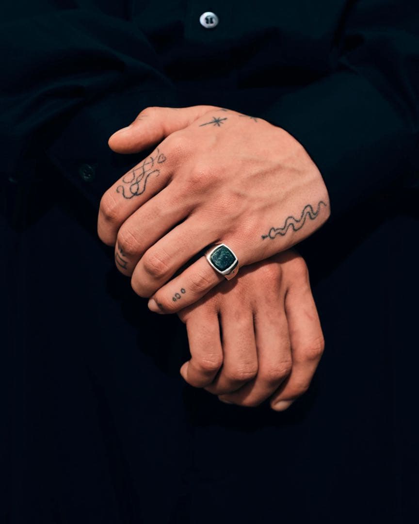 アクセサリー TOMWOOD / Cushion Green Marble Ring / 50