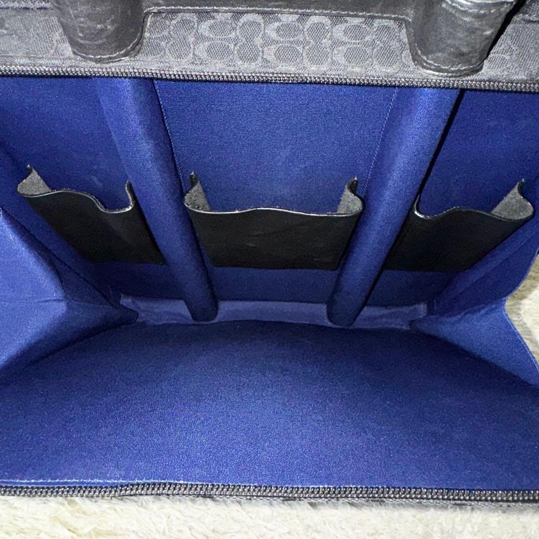 コーチ　キャリーケース　シグネチャー　ストライプ　ビジネス　トラベル　ブラック