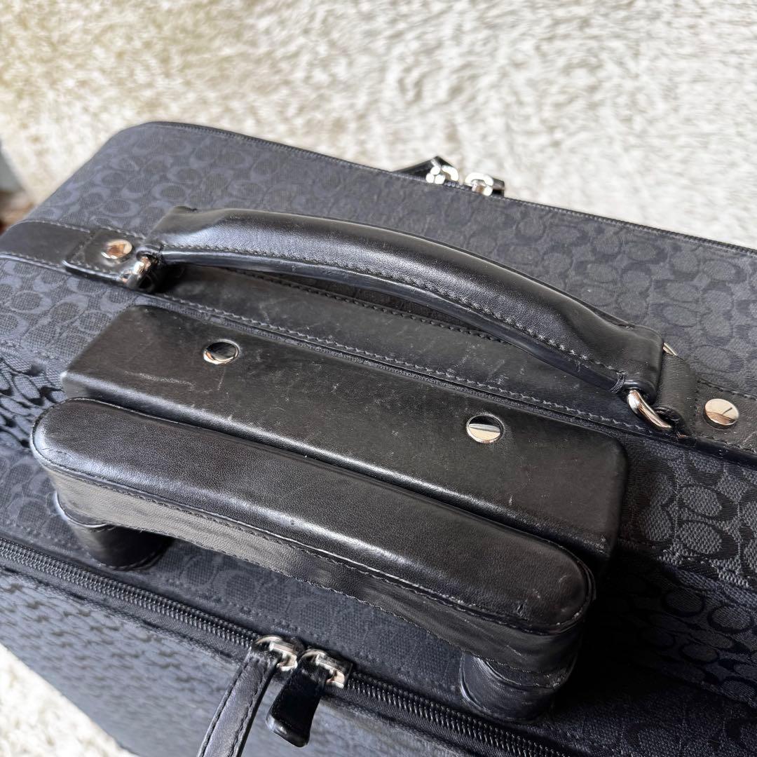 コーチ　キャリーケース　シグネチャー　ストライプ　ビジネス　トラベル　ブラック